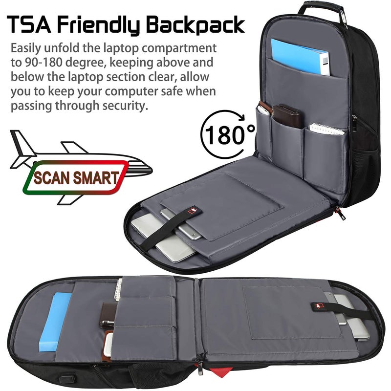 Mogplof 18.4 Inch Laptops Backpack, 55-60L Extra Large Travel Laptop Backpack with USB Charging Port, TSA Friendly Flight Approved and RFID Anti-Theft Pocket, Water Resistant Suiltable for Large Gaming Laptop - Image 4